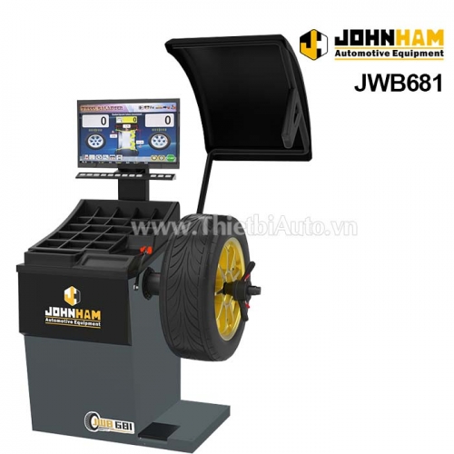 Máy cân bằng mâm lốp xe du lịch có khóa tay màn hình LCD Johnham JWB681